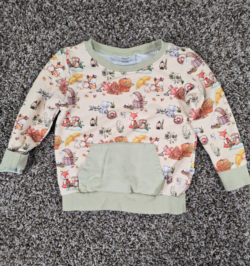 My Sweet Fox Boutique Toddler Sz 2T Sweatshirt Woodland Creature Print
